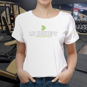 T-shirt femme - blanc logo trait