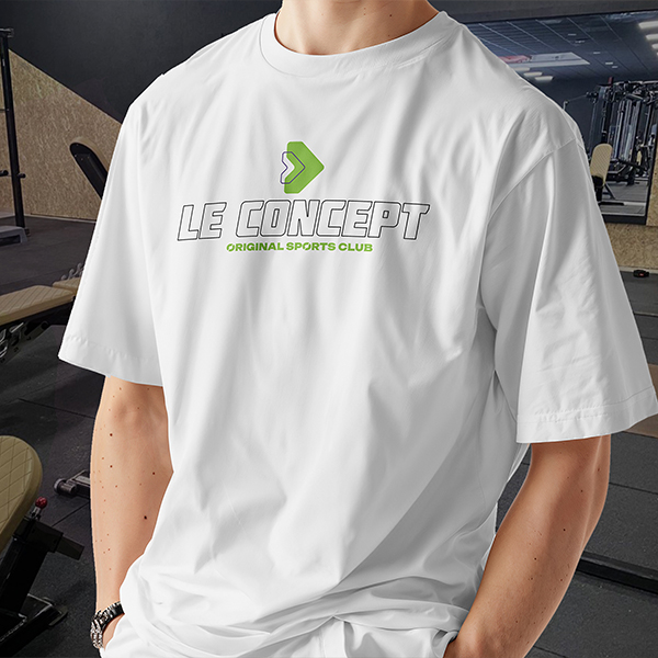 T-shirt homme - blanc logo trait